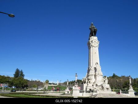 A lisszaboni Pombal márki tér-stock-foto