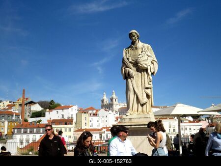 Lisszabon védõszente, Szent Vince szobra-stock-foto