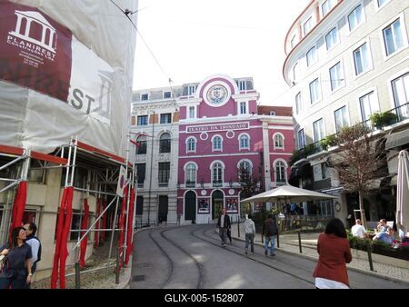 A felsõ városrész - Trinidade színház-stock-foto