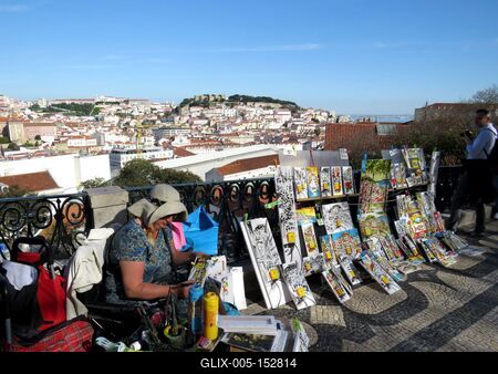 Lisszabon rajzokban-stock-foto