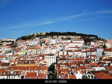Lisszaboni panoráma - Szent György vár-stock-foto