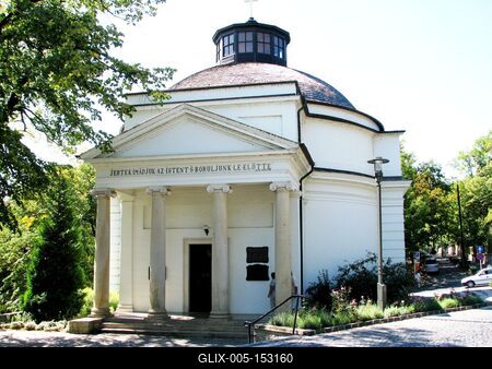 Balatonfüred, 2008. augusztus 31.A balatonfüredi Kerek templom (1846) bejárata.-stock-foto