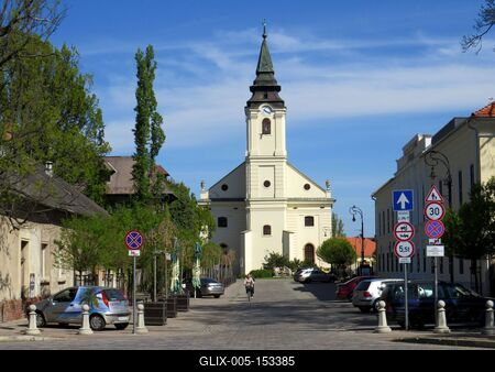 Szarvasi Ótemplom-stock-foto