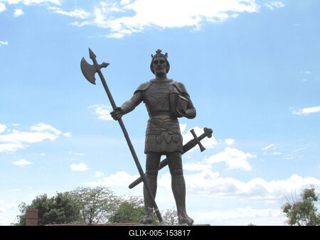 Somogyvár - Szent László szobor-stock-foto