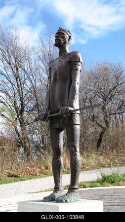 Szent István szobor Pannonhalmán-stock-foto