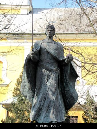Szent István bicskei szobra-stock-foto