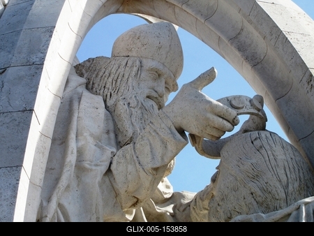 Szent István megkoronázása - Esztergomi szobor-stock-foto