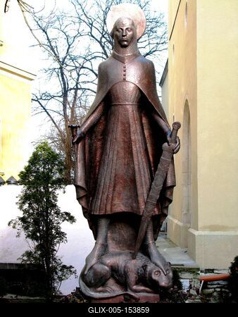 Szent Imre veszprémi szobra-stock-foto