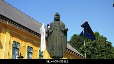 Szent István kalocsai szobra-stock-foto