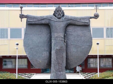 Szent István szobra Százhalombattán-stock-foto