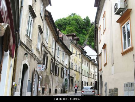 Óvárosi utca - Ljubljana-stock-foto