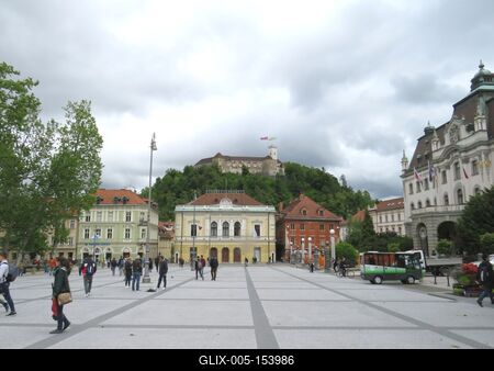 Városkép - Ljublajana-stock-foto