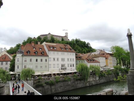 Ljubljana - Városkép-stock-foto