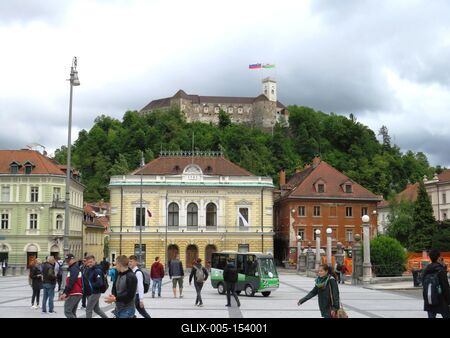 Ljubljanai városkép-stock-foto