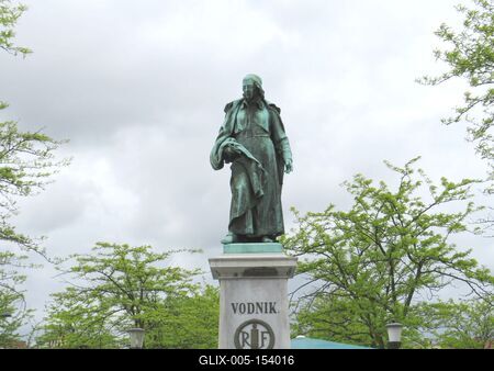 Vodnik szlován költõ ljubljanai szobra-stock-foto
