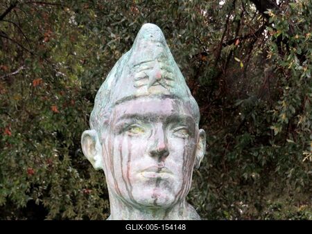 Janko Premrl-Vojko szlovén nemzeti hõs mellszobra Koperben-stock-foto