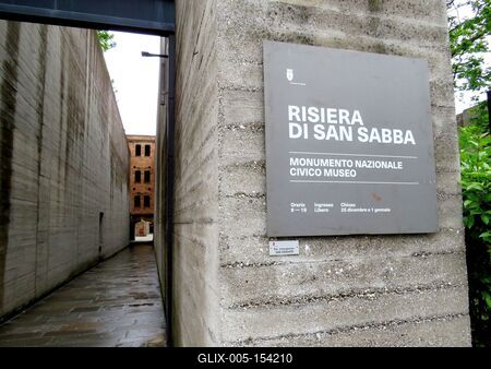 Trieszt - Náci koncentrációs táborrá átalakított rizshántoló-stock-foto