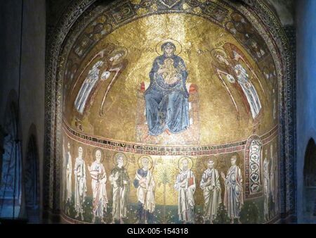 A trieszti katedrális freskója-stock-foto