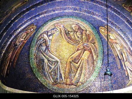 A trieszti katedrális mozaik freskója-stock-foto