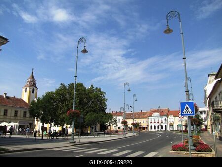 Sárvár (Hungary), 11 September 2016The City Centre.Városközpont. Kossuth Lajos tér.-stock-foto
