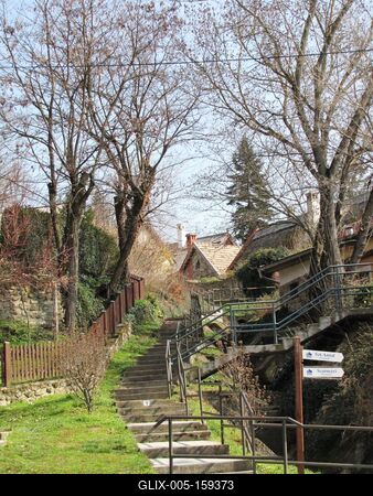 Szigligeti lépcsõs utca-stock-foto