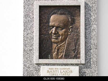 Básti Lajos színmûvész emléktáblája-stock-foto