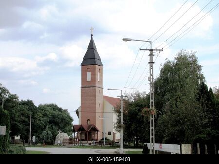 Nyáregyháza - Településkép-stock-foto