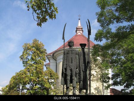 Dózsa György emlékmû - Cegléd-stock-foto