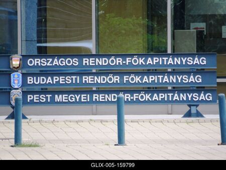 Rendõrségi névtáblák - ORFK, BRFK, PMRFK-stock-foto