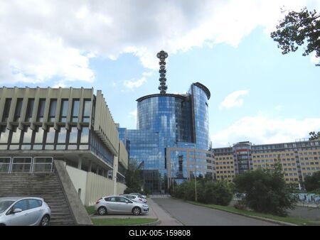 Rendõrség - Budapesti toronyépület-stock-foto