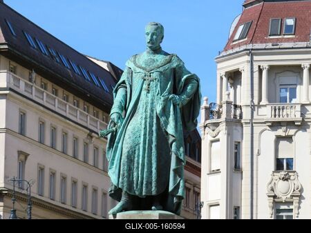 József nádor szobra a budapesti József nádor téren-stock-foto