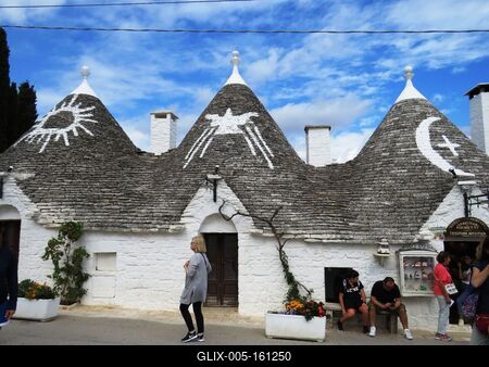 Alberobello - Trullók - Olaszország-stock-foto