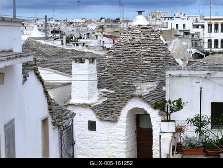 Alberobello - Trullók - Olaszország-stock-foto