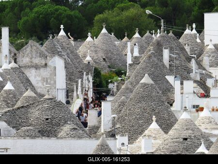 Alberobello - Trullók - Olaszország-stock-foto