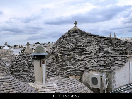 Alberobellói háztetõk - Trullók - Olaszország-stock-foto