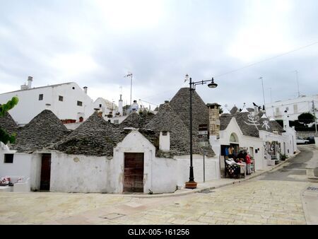 Alberobello - Trullók - Olaszország-stock-foto