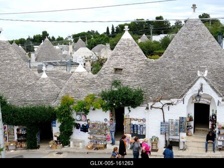 Alberobello trullói - Turizmus - Olaszország-stock-foto