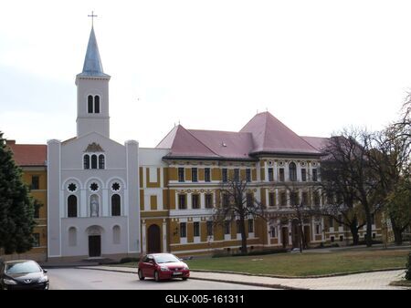 Pécsi zárdatemplom és gimnázium-stock-foto
