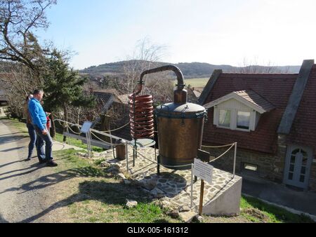Tihany, 2019. március 17.Lavender distillation equipment. Tihany is famous for its lavender production and processing.Levendula lepárló berendezés. Tihany levendula termelésérõl és feldolgozásáról híres.-stock-foto