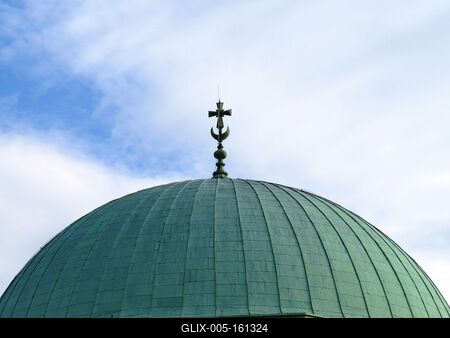 Kereszt és török félhold - Pécsi Dzsámi-stock-foto