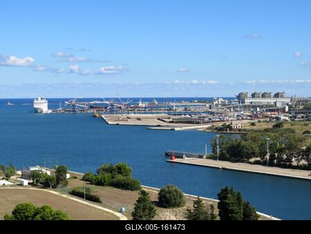 Kilátás Brindisi kikötõjére-stock-foto