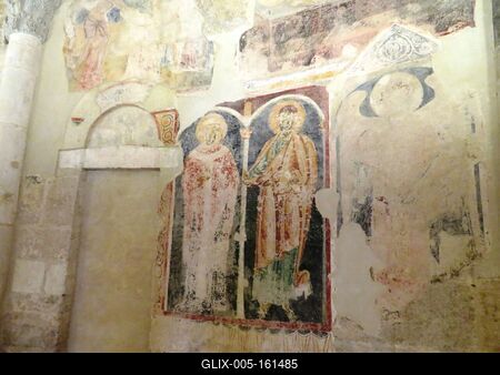 Brindisi freskó - San Sepolcro templom - Olaszország-stock-foto