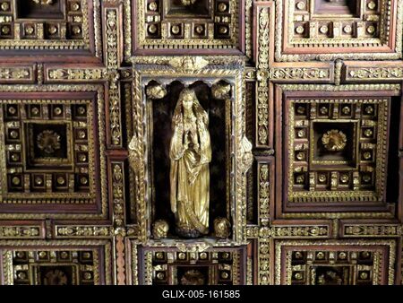 A tarantói San Cataldo katedrális faintarziás mennyezete-stock-foto