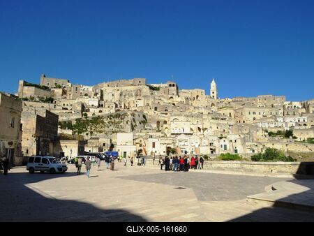 Matera kõváros - Olaszország-stock-foto
