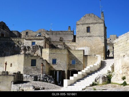 Matera kõváros - Olaszország-stock-foto