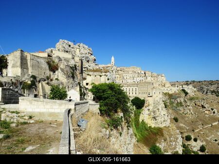 Matera kõváros és Gravina-völgy - Olaszország-stock-foto