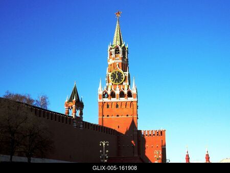 Moszkva - Szpasszkaja torony-stock-foto