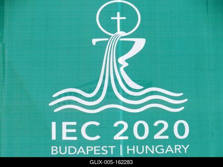 Budapesti Eucharisztikus KOngresszus emblémája-stock-foto