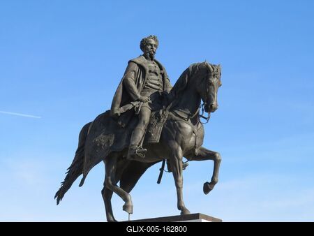 Andrássy Gyula gróf lovasszobra -Budapest-stock-foto