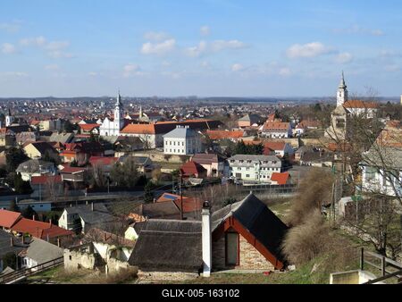 Dunaföldvár - Panoráma kép-stock-foto